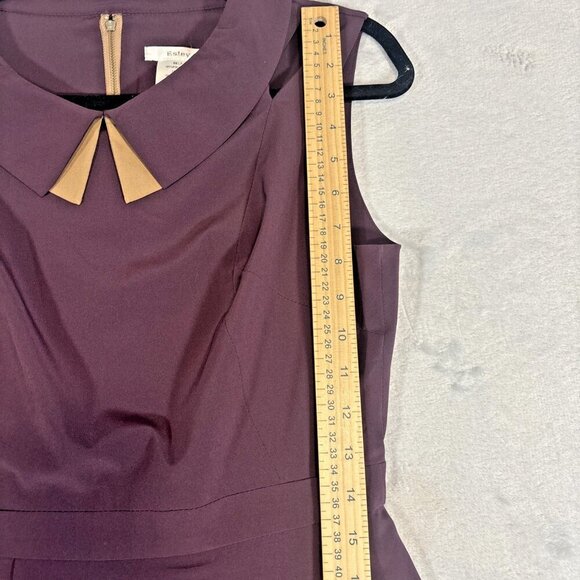 ESLEY Anthropologie ModCloth Purple Tan Cutout Asymmetric Dress Women's Sz M - Picture 9 of 12
